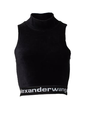 Alexander Wang Stretchcord ärmelloses Stehkragenoberteil