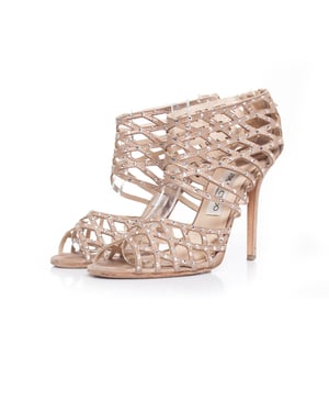 Jimmy Choo Sandalen mit lasergeschnittenem Strassbesatz und Käfigdesign