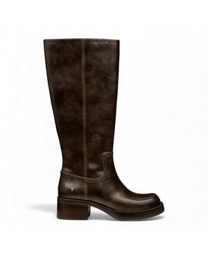 Windsorsmith Damen-Reitstiefel aus espressobraunem Kunstleder, kniehoch - Technik