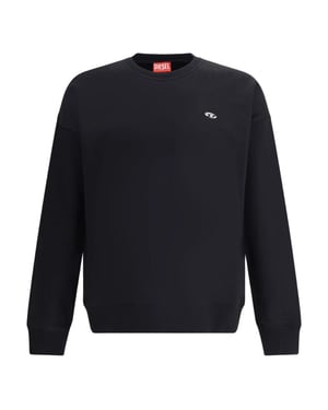 Diesel Sweatshirt Mit Kleinem Logo, Schwarz