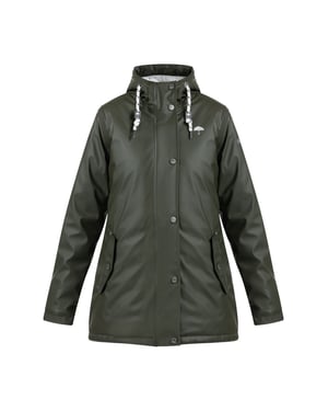 Schmuddelwedda Wattierte Regenjacke Damen dunkeloliv