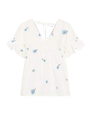 Dreimaster Tunika Damen Wollweiss Blau