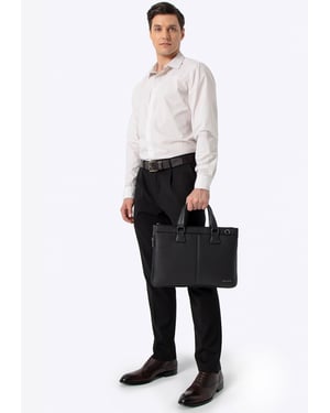 Wittchen Herren-Laptoptasche (14,5 Zoll) aus Kunstleder, Schwarz