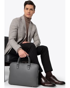 Wittchen Herren-Laptoptasche (16 Zoll) aus Kunstleder, Grau