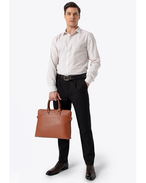 Wittchen Herren-Laptoptasche, 16 Zoll, Hellbraun, Kunstleder, Hellbraun, Öko-Leder