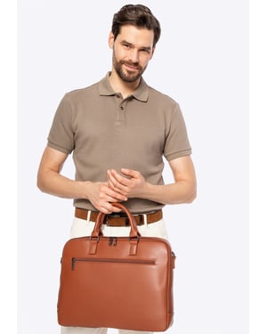 Wittchen Herren-Laptoptasche, 16 Zoll, Hellbraun, Kunstleder, Hellbraun, Öko-Leder
