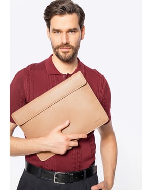 Wittchen Herren-Laptoptasche (13 Zoll) aus Kunstleder, Beige