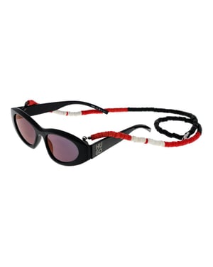 Ovale Sonnenbrille mit Perlenband