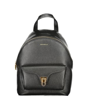 Schwarzer Leder-Rucksack