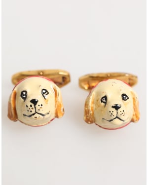 Messing Goldfarbene Hundewelpen Herrenaccessoires Manschettenknopf