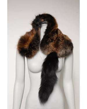 Braun-Rot Fuchs Pelz Halswärmer Winter Schal
