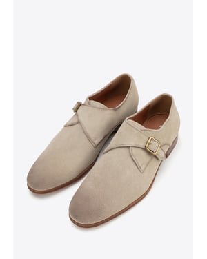 Wittchen Herren-Monk-Schuhe aus beigefarbenem Wildleder