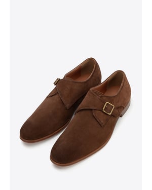 Wittchen Herren-Monk-Schuhe aus dunkelbraunem Wildleder