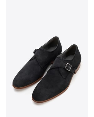 Wittchen Herren-Monk-Schuhe aus dunkelgrauem Wildleder