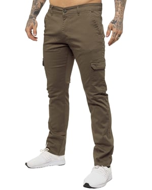 Enzo Herren Cargo Combat Chinos
