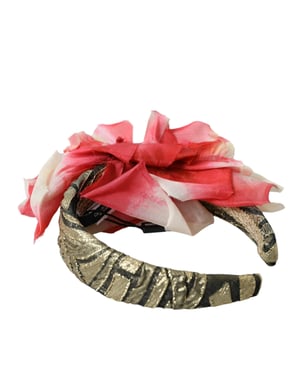 Multicolor Blumenapplikation Seiden Damen Haarband Diadem