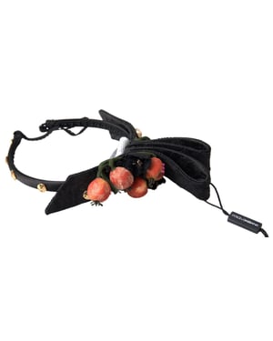 Schwarzes Diadem mit mehrfarbigen Feigenfrucht-Kristallen Haarband