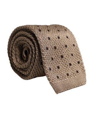 Beige gepunktete Seiden-Verstellbare Krawatte
