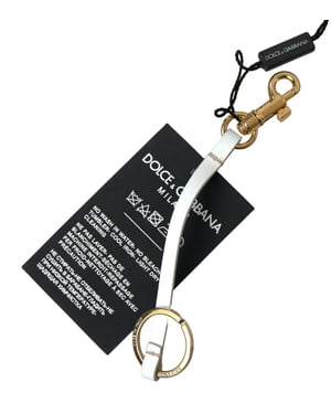 Dolce & Gabbana Schwarzer Silikon DG Logo Goldmessing Schlüsselanhänger