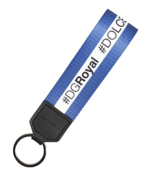 Weiß Blau Logo Polyester PVC Halter Schlüsselanhänger Schlüsselring