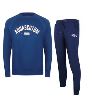 Aquascutum - Trainingsanzug-set „old School" Mit Rundhalsausschnitt, Marineblau
