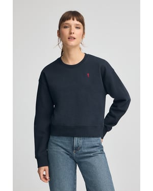 Sweatshirt marineblau im Boxy Fit mit Rigby Go-Logo