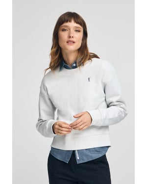 Sweatshirt eisblau im Boxy Fit mit Rigby Go-Logo