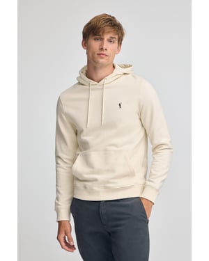 Sweatshirt ecru im Regular Fit mit Kapuze und Rigby Go-Logo