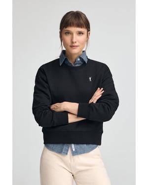 Sweatshirt schwarz im Boxy Fit mit Rigby Go-Logo