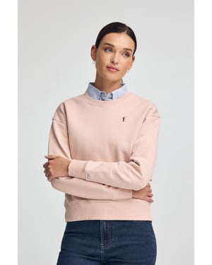Sweatshirt blassrosa im Boxy Fit mit Rigby Go-Logo