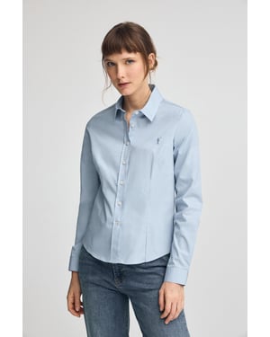 Hemd hellblau im Slim Fit mit Rigby Go-Logo