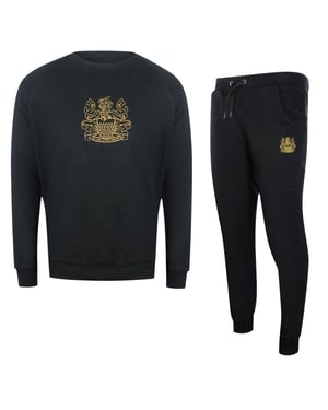 Aquascutum - Iconic Crest - Schwarzes Trainingsanzug-set Mit Rundhalsausschnitt
