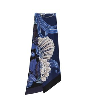Ferragamo Bedrucktes Mini-Bandeau aus blauer Seide