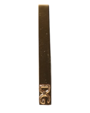 Goldfarbener Messing-Logo-Tuchklammer-Balken