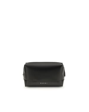 Schwarze Kalbsleder Bos Taurus Schultertasche