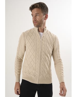 Strickjacke Strickjacke Mit Durchgehendem Reißverschluss