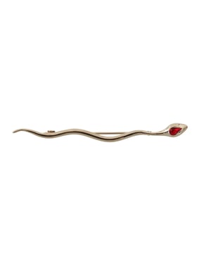 Silberne Messing Kristall Spilla Serpente Brosche Nadel