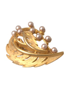 Goldene Messingblatt-verzierte Schmuckbrosche Haarnadel
