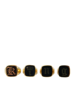 Goldmessing KING Emaille Set aus 4 Ringen