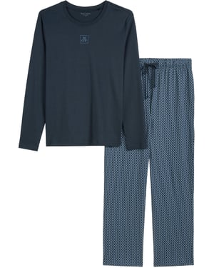 Marc O'Polo Herren Pyjama Blend & Pair CottonSchlafanzug, Pyjama Set, Nachtwäsche