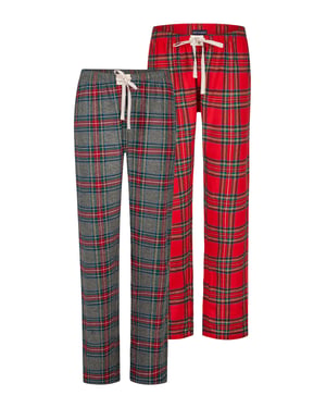 Happy Shorts Damen-Pyjamahose / Loungehose, Weihnachtsmotiv - Rot