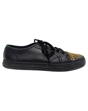 Gucci California Nagelverzierte Low-Top Sneakers aus schwarzem Leder