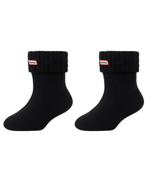 Hunter 6-Nähte Kabel Schwarz Stiefelsocken