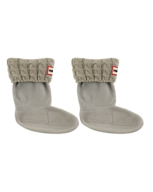 Hunter 6-Nähte Kabel Kinder Grau Stiefelsocken