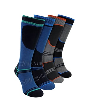 4er-Pack Jungen Thermo-Ski-Socken | Knielange Socken für Schneestiefel