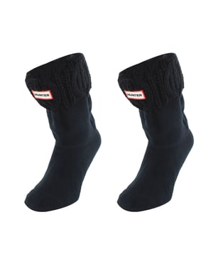 Hunter Original Kabel Schwarz Kurze Stiefelsocken