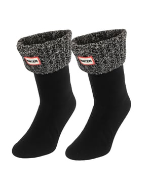 Hunter Original Waffle Shorts Schwarz/Grau Stiefelsocken