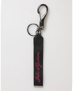 Schwarzer Burgunder Polyester DG Logo Männer Schlüsselanhänger Schlüsselring