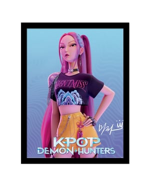 K-Pop Demon Hunters - Gerahmtes Poster, Mira (Pink/Blau)