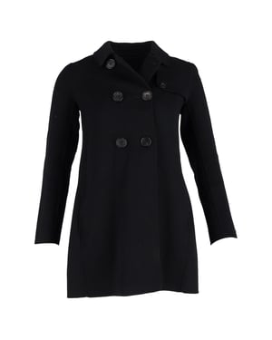 Max Mara Doppelreihiger Peacoat aus schwarzer Wolle